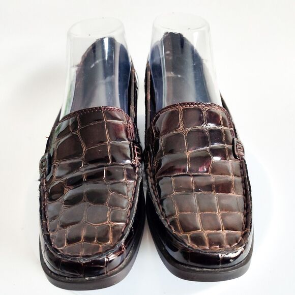 Aravon New Balance Loafers Size 7.5 Whitney Croc Patent Leather Slip On Shoes - Picture 5 of 11